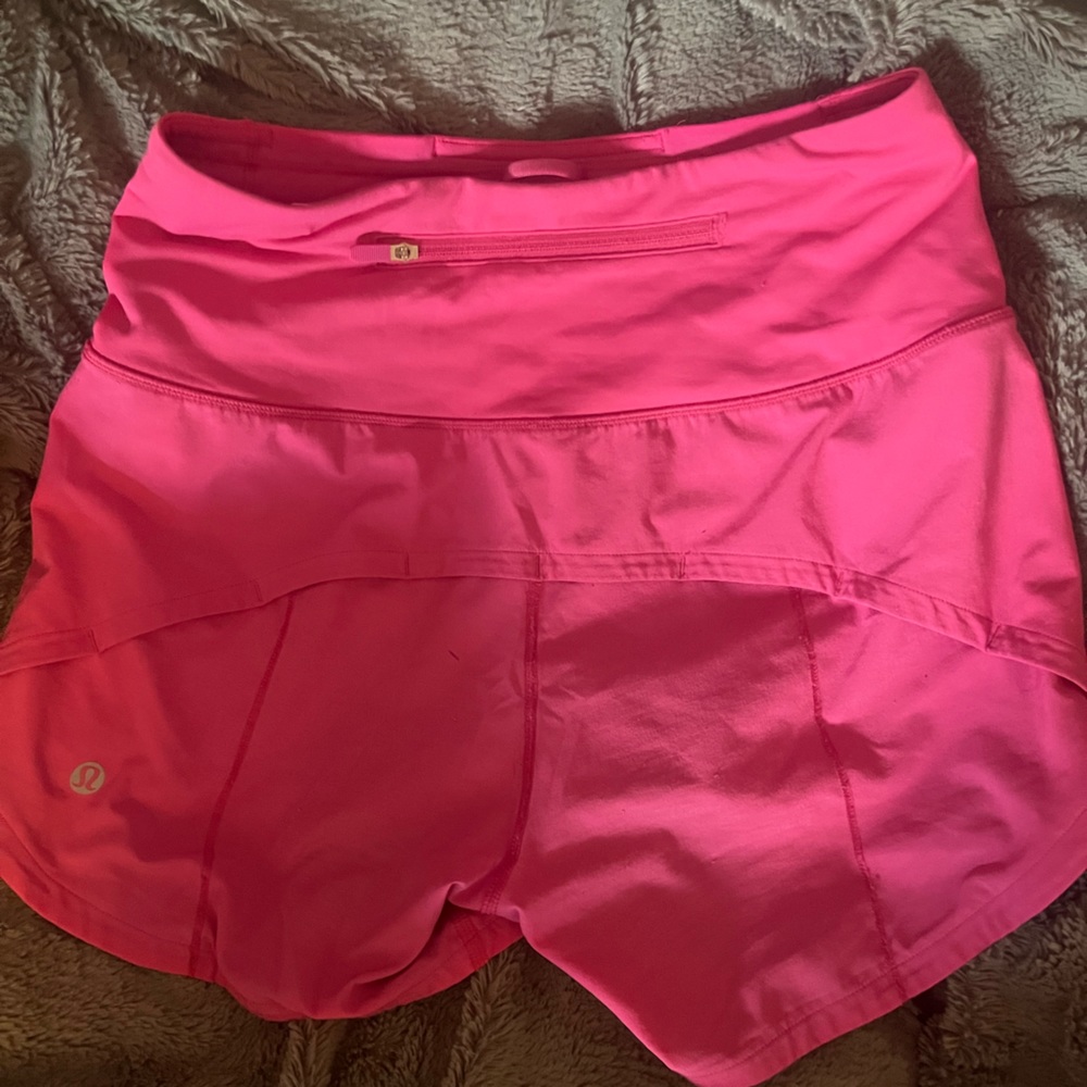Sonic pink lululemon speed up 4” long size 2